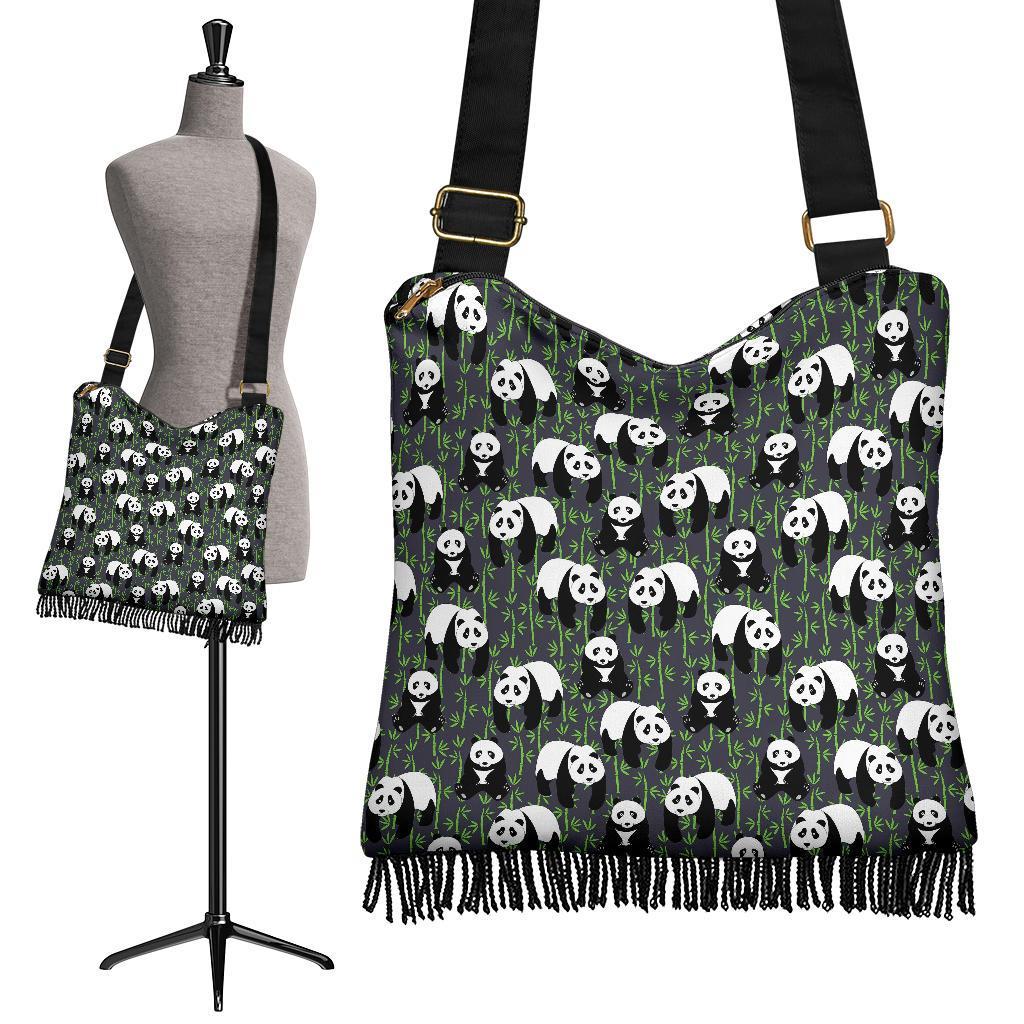 Panda Bamboo Pattern Print Crossbody Bags-grizzshop