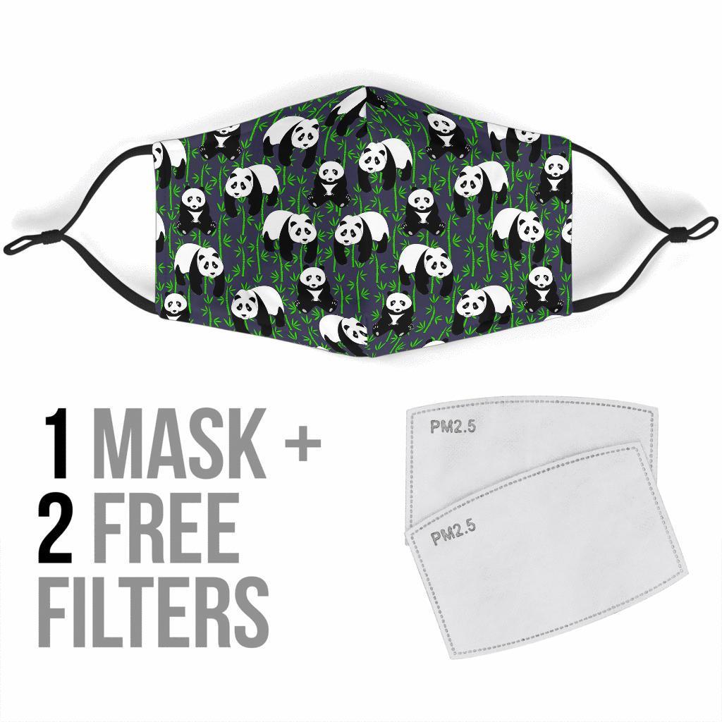 Panda Bamboo Pattern Print Face Mask-grizzshop