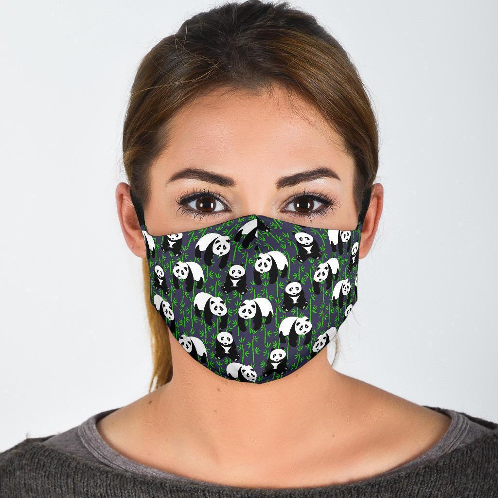 Panda Bamboo Pattern Print Face Mask-grizzshop