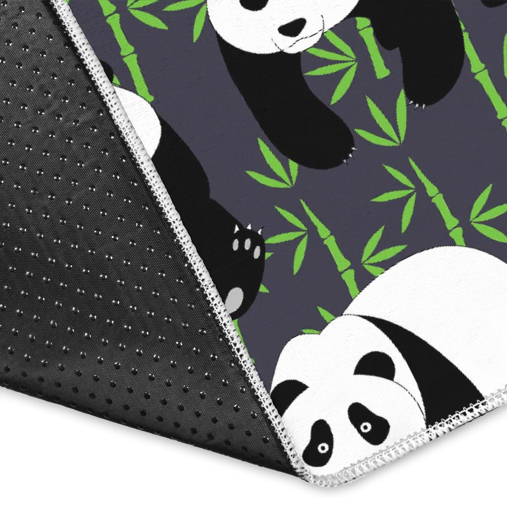 Panda Bamboo Pattern Print Floor Mat-grizzshop