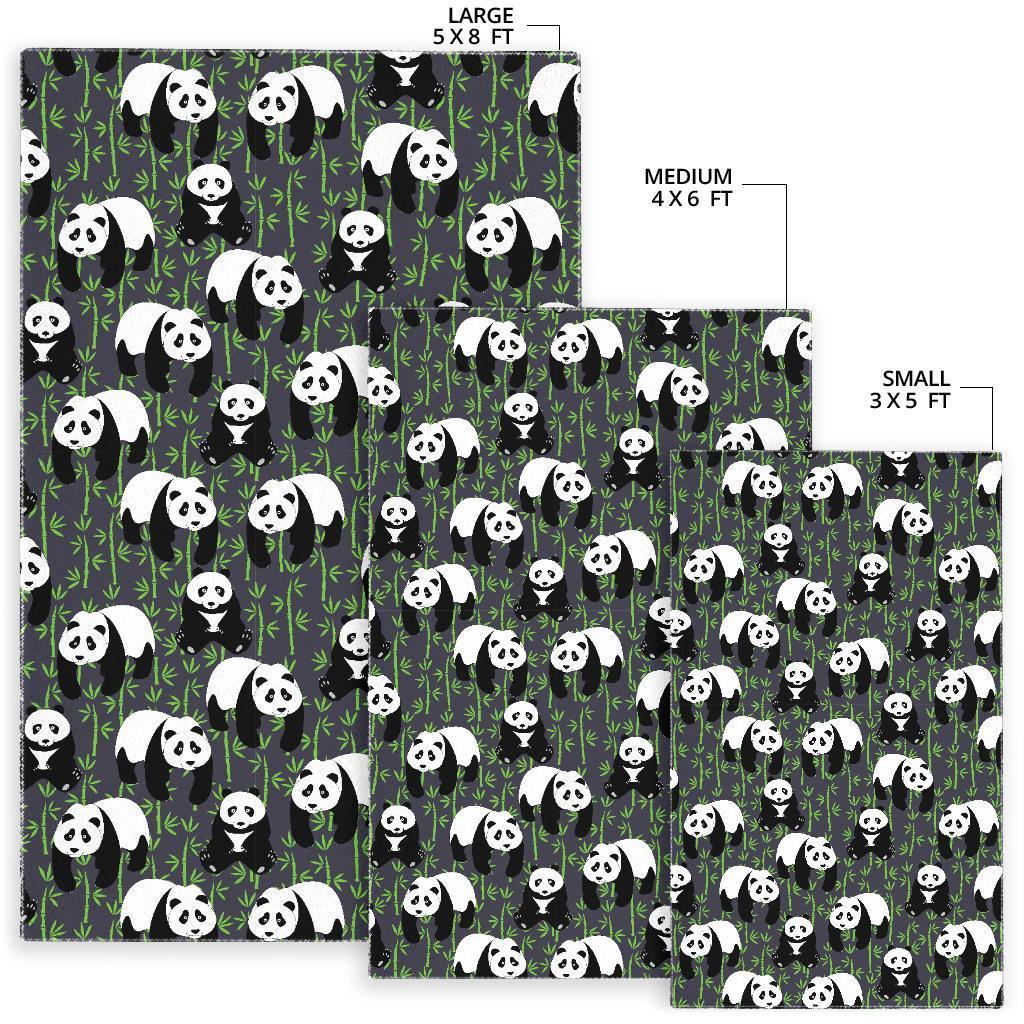 Panda Bamboo Pattern Print Floor Mat-grizzshop