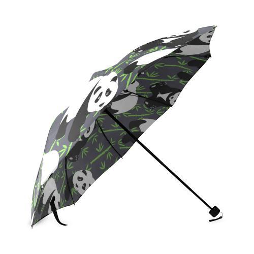 Panda Bamboo Pattern Print Foldable Umbrella-grizzshop