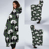 Panda Bamboo Pattern Print Hooded Blanket-grizzshop