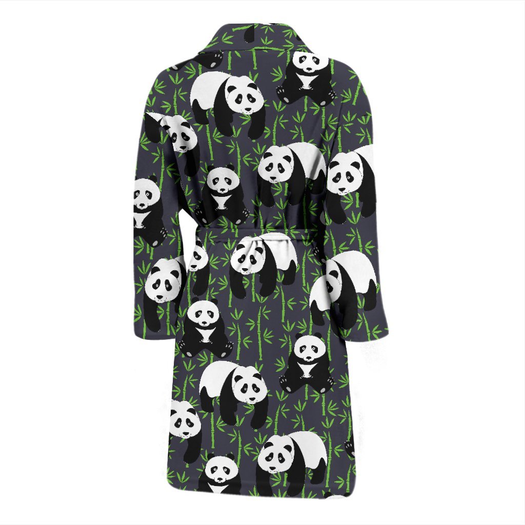 Panda Bamboo Pattern Print Men Long Robe-grizzshop