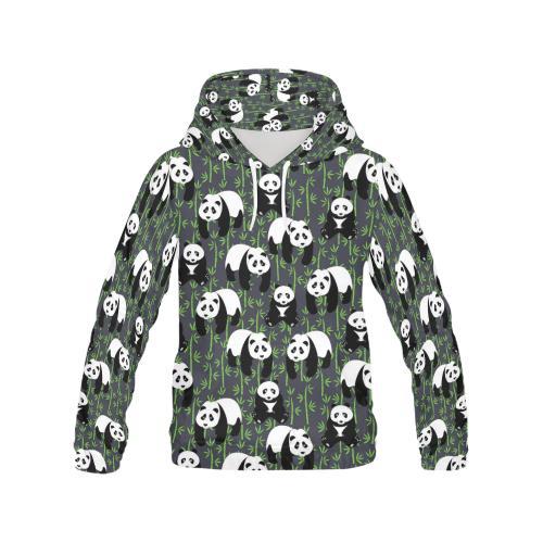 Panda Bamboo Pattern Print Men Pullover Hoodie-grizzshop