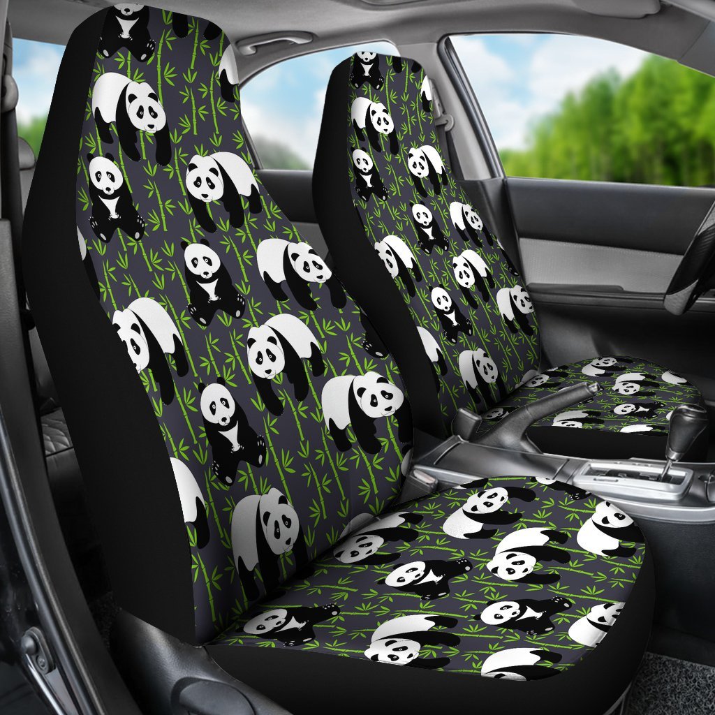 Panda Bamboo Pattern Print Universal Fit Car Seat Cover-grizzshop