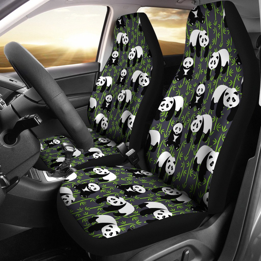 Panda Bamboo Pattern Print Universal Fit Car Seat Cover-grizzshop