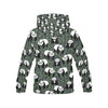 Panda Bamboo Pattern Print Women Pullover Hoodie-grizzshop