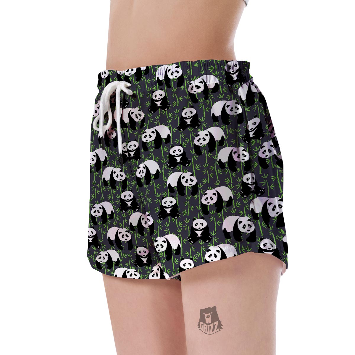 Panda Bamboo Pattern Print Women's Shorts-grizzshop