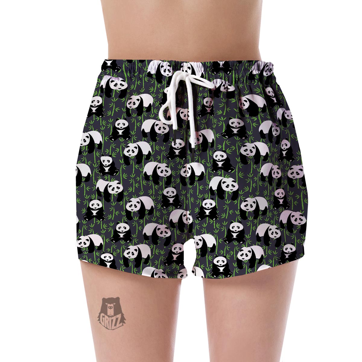 Panda Bamboo Pattern Print Women's Shorts-grizzshop