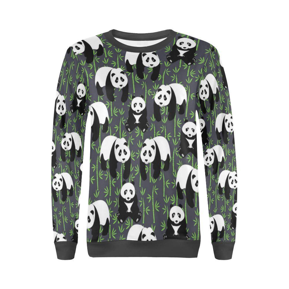 Panda Bamboo Pattern Print Women's Sweatshirt-grizzshop