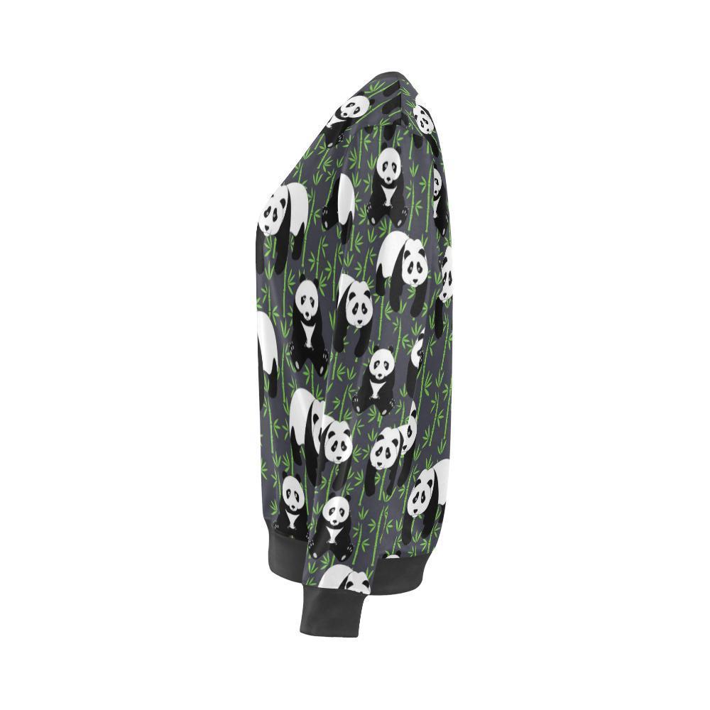 Panda Bamboo Pattern Print Women's Sweatshirt-grizzshop