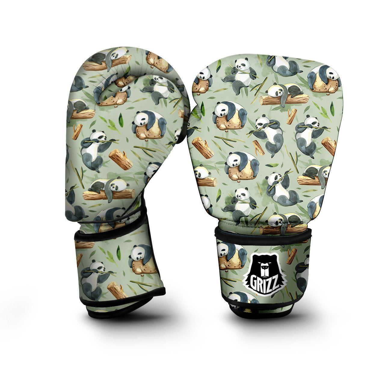 Panda Bear Watercolor Print Pattern Boxing Gloves-grizzshop