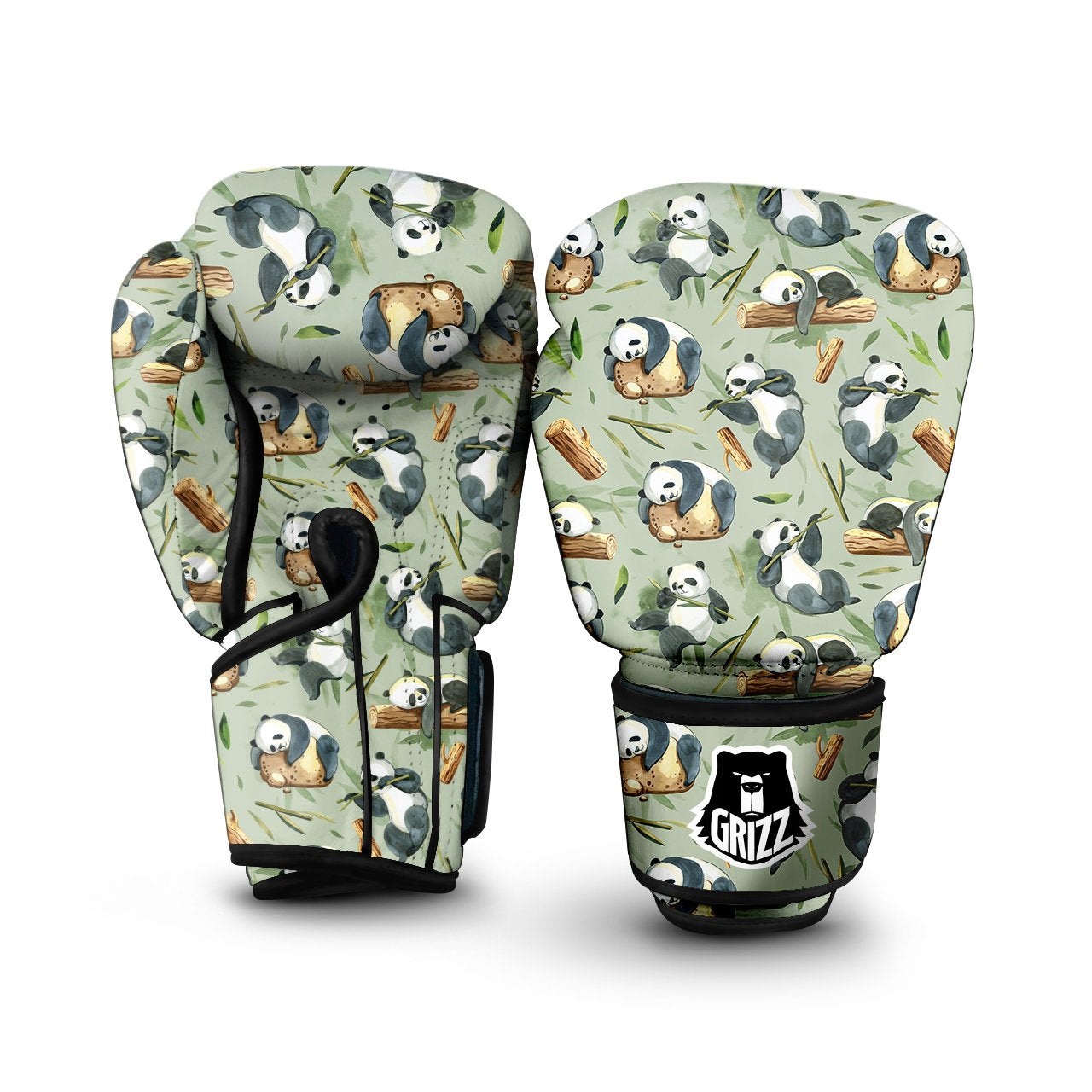 Panda Bear Watercolor Print Pattern Boxing Gloves-grizzshop