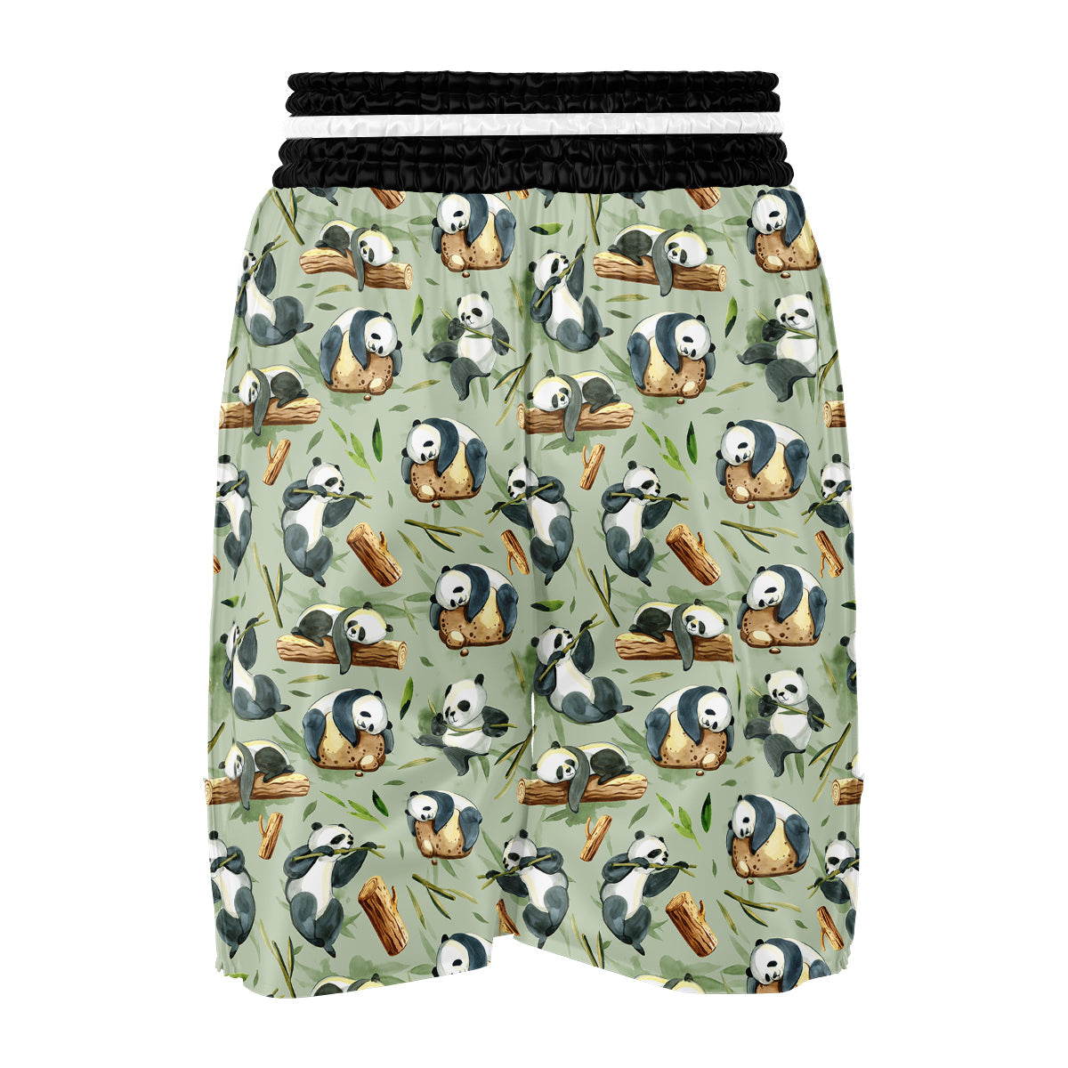 Panda Bear Watercolor Print Pattern Boxing Shorts-grizzshop