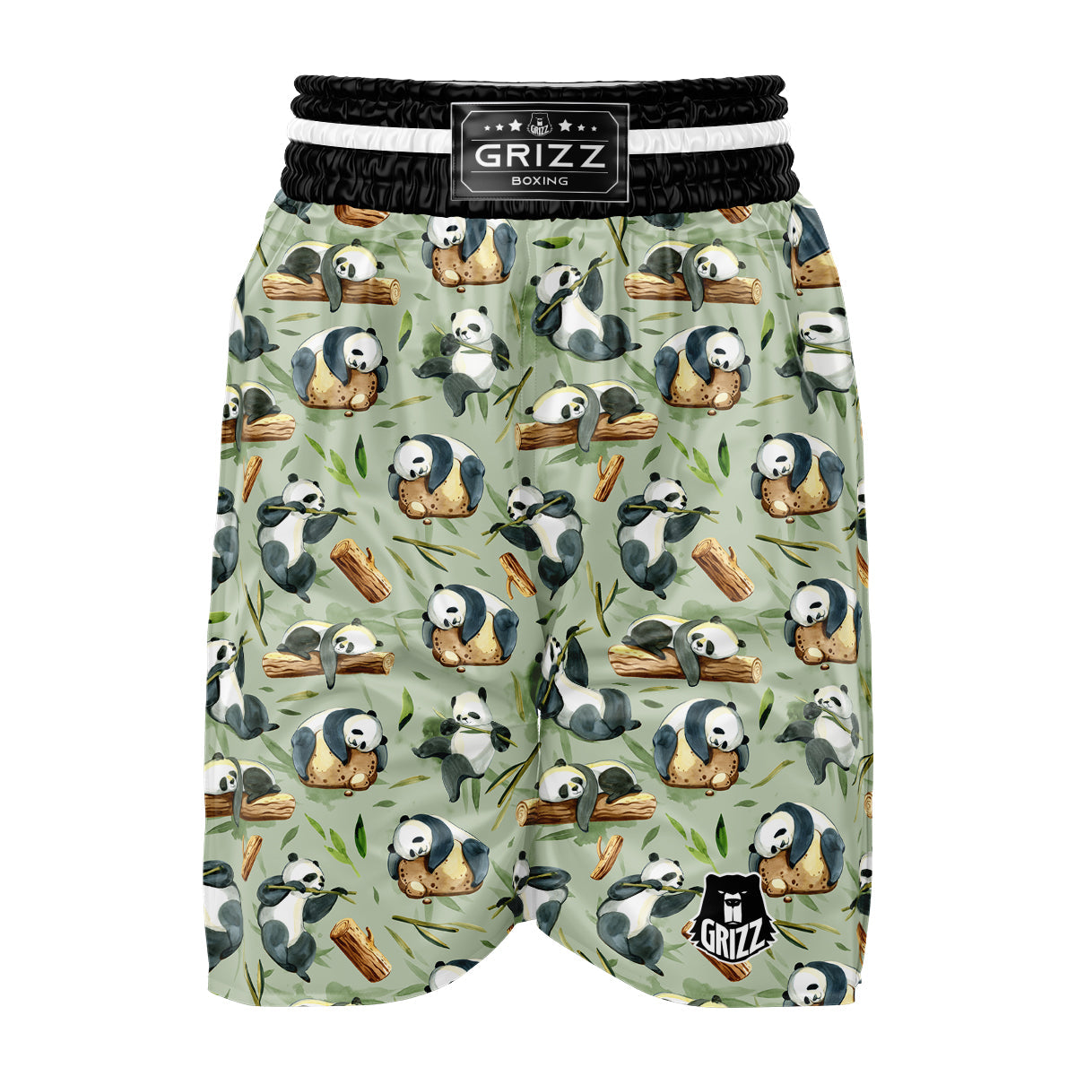 Panda Bear Watercolor Print Pattern Boxing Shorts-grizzshop
