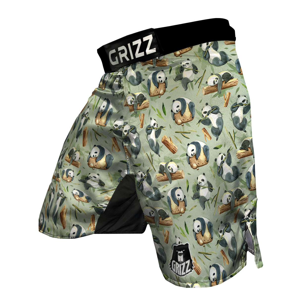 Panda Bear Watercolor Print Pattern MMA Shorts-grizzshop