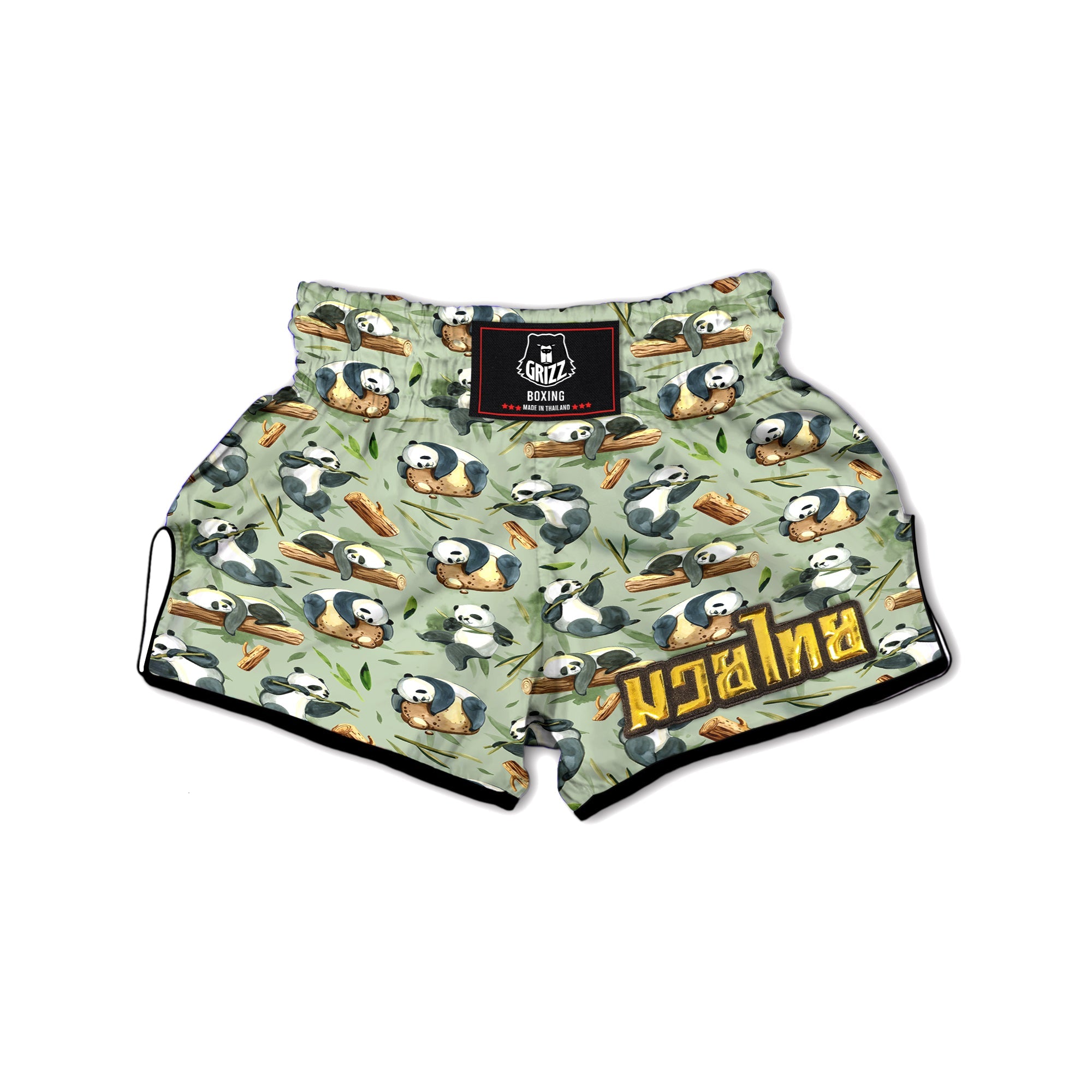 Panda Bear Watercolor Print Pattern Muay Thai Boxing Shorts-grizzshop
