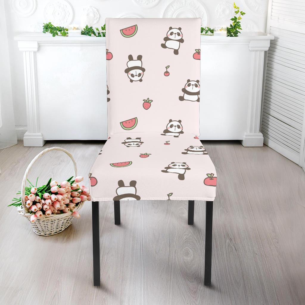 Panda Fruit Pattern Print Chair Cover-grizzshop