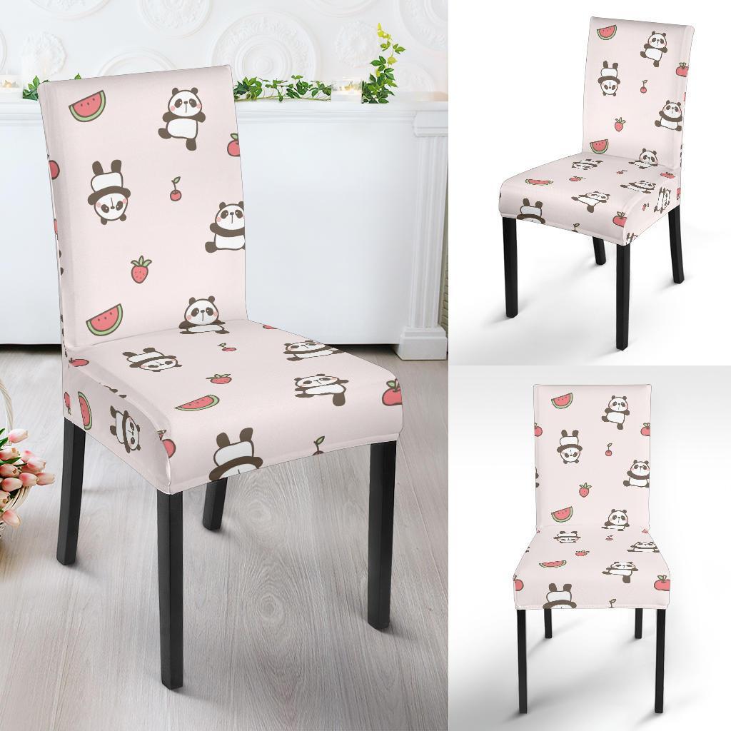 Panda Fruit Pattern Print Chair Cover-grizzshop