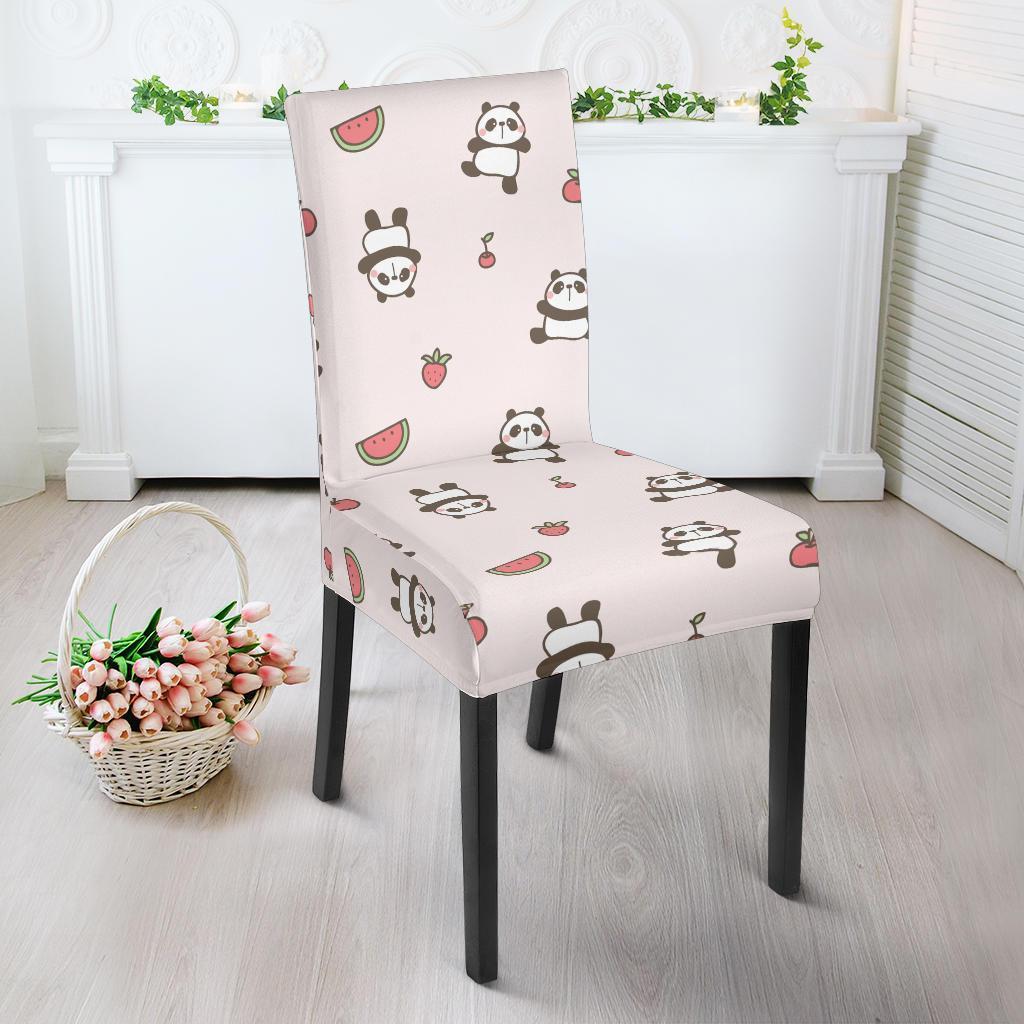 Panda Fruit Pattern Print Chair Cover-grizzshop