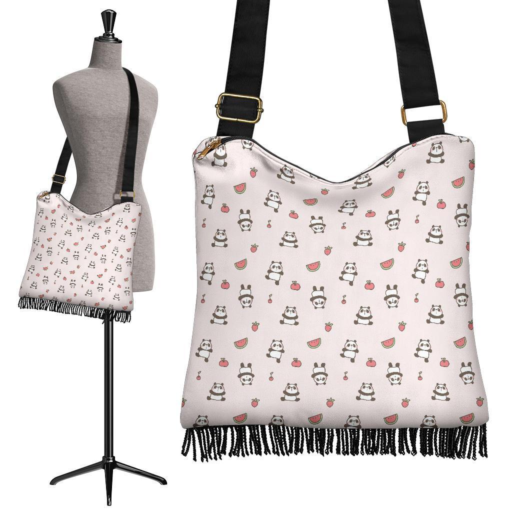 Panda Fruit Pattern Print Crossbody Bags-grizzshop