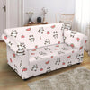 Panda Fruit Pattern Print Loveseat Cover-grizzshop