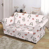 Panda Fruit Pattern Print Loveseat Cover-grizzshop