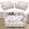 Panda Fruit Pattern Print Loveseat Cover-grizzshop