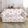 Panda Fruit Pattern Print Loveseat Cover-grizzshop