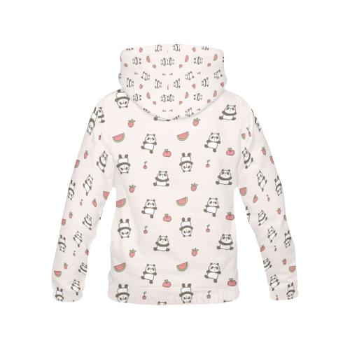 Panda Fruit Pattern Print Men Pullover Hoodie-grizzshop