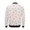 Panda Fruit Pattern Print Men's Bomber Jacket-grizzshop