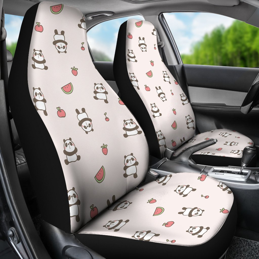 Panda Fruit Pattern Print Universal Fit Car Seat Cover-grizzshop