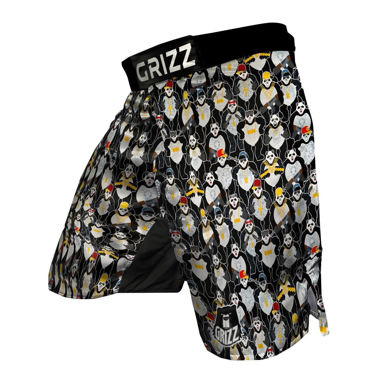 Panda Gangster Gang Print Pattern MMA Shorts-grizzshop