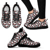 Panda Red Glasses Pattern Print Black Sneaker Shoes For Men Women-grizzshop