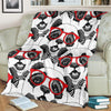 Panda Red Glasses Pattern Print Blanket-grizzshop