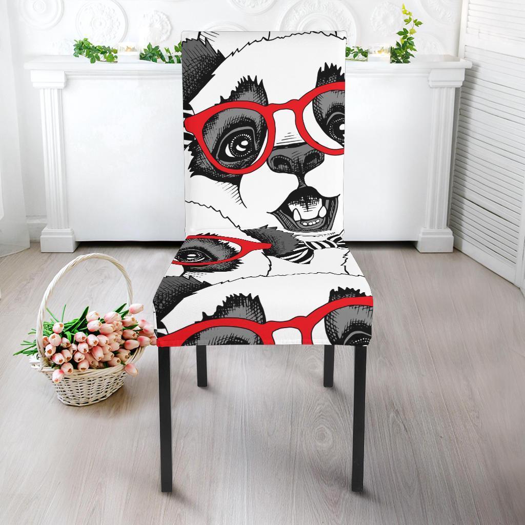 Panda Red Glasses Pattern Print Chair Cover-grizzshop