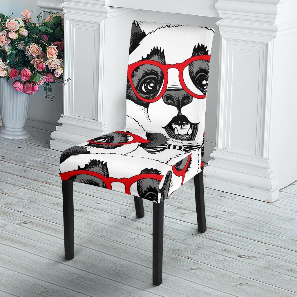 Panda Red Glasses Pattern Print Chair Cover-grizzshop