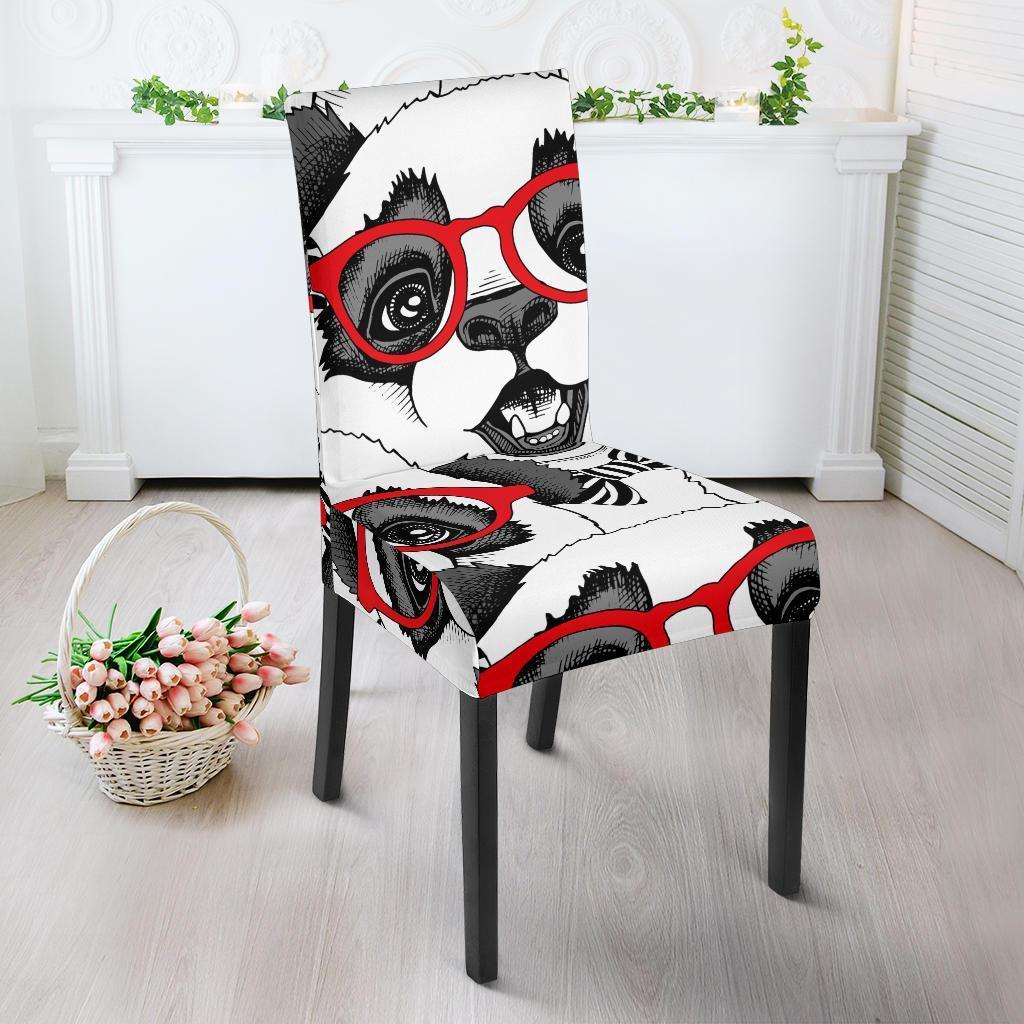 Panda Red Glasses Pattern Print Chair Cover-grizzshop