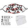 Panda Red Glasses Pattern Print Face Mask-grizzshop