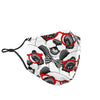 Panda Red Glasses Pattern Print Face Mask-grizzshop