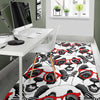 Panda Red Glasses Pattern Print Floor Mat-grizzshop