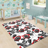 Panda Red Glasses Pattern Print Floor Mat-grizzshop