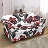 Panda Red Glasses Pattern Print Loveseat Cover-grizzshop