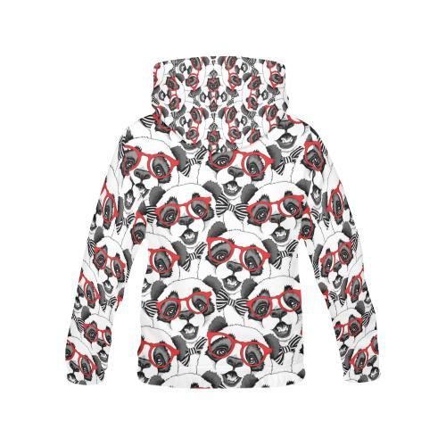 Panda Red Glasses Pattern Print Men Pullover Hoodie-grizzshop