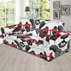 Panda Red Glasses Pattern Print Sofa Covers-grizzshop