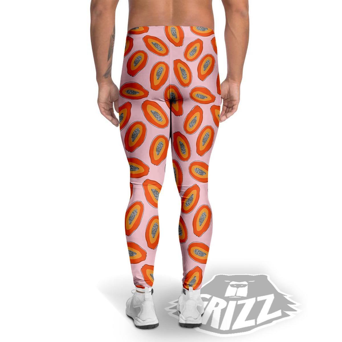 Papaya Cute Print Pattern Men's Leggings-grizzshop