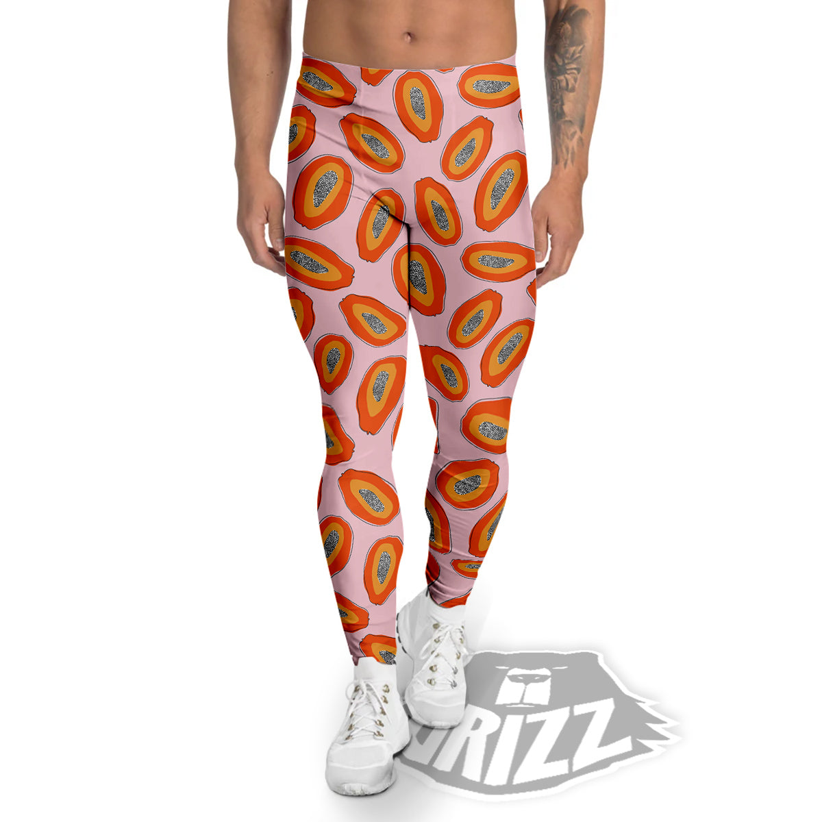 Papaya Cute Print Pattern Men's Leggings-grizzshop