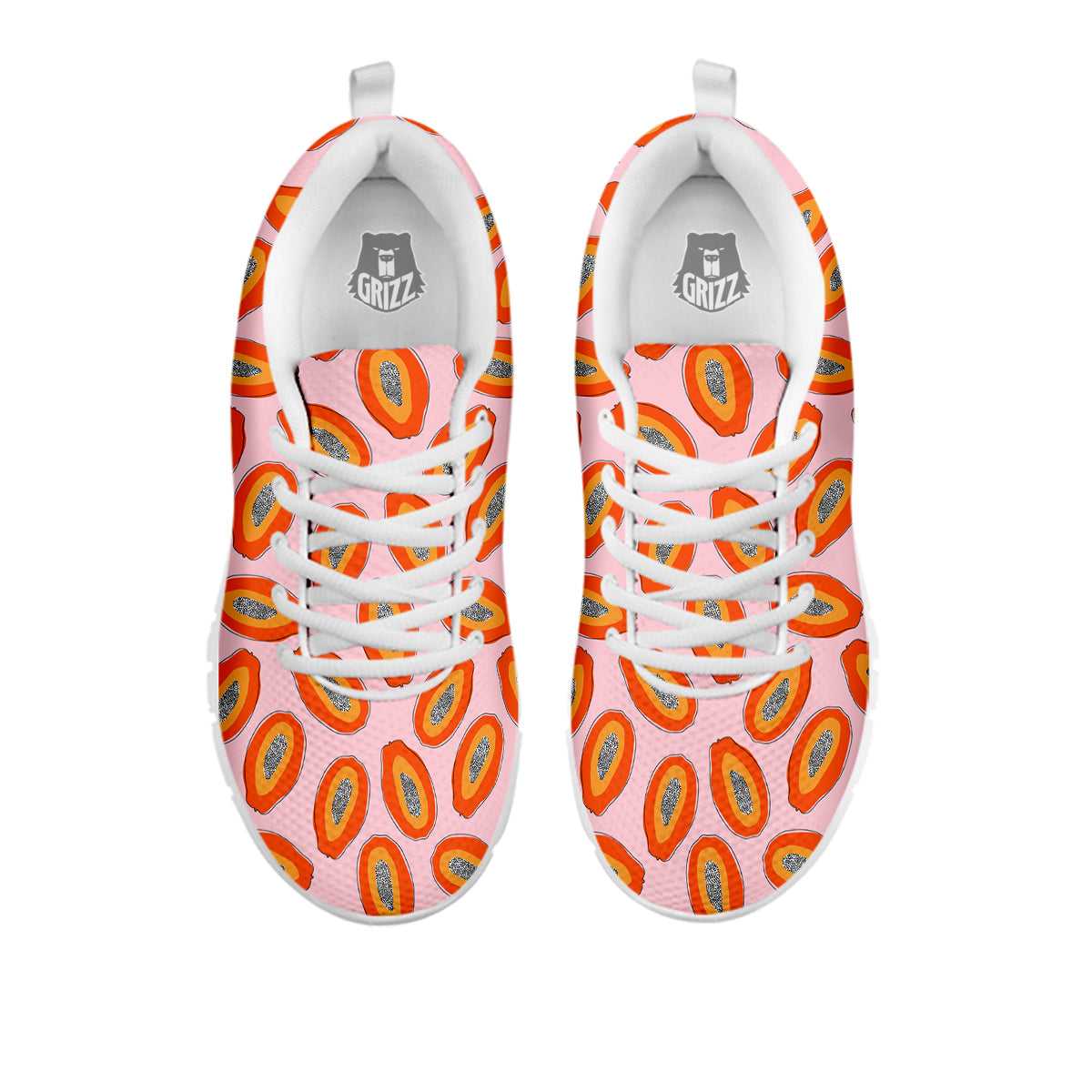 Papaya Cute Print Pattern White Sneaker-grizzshop