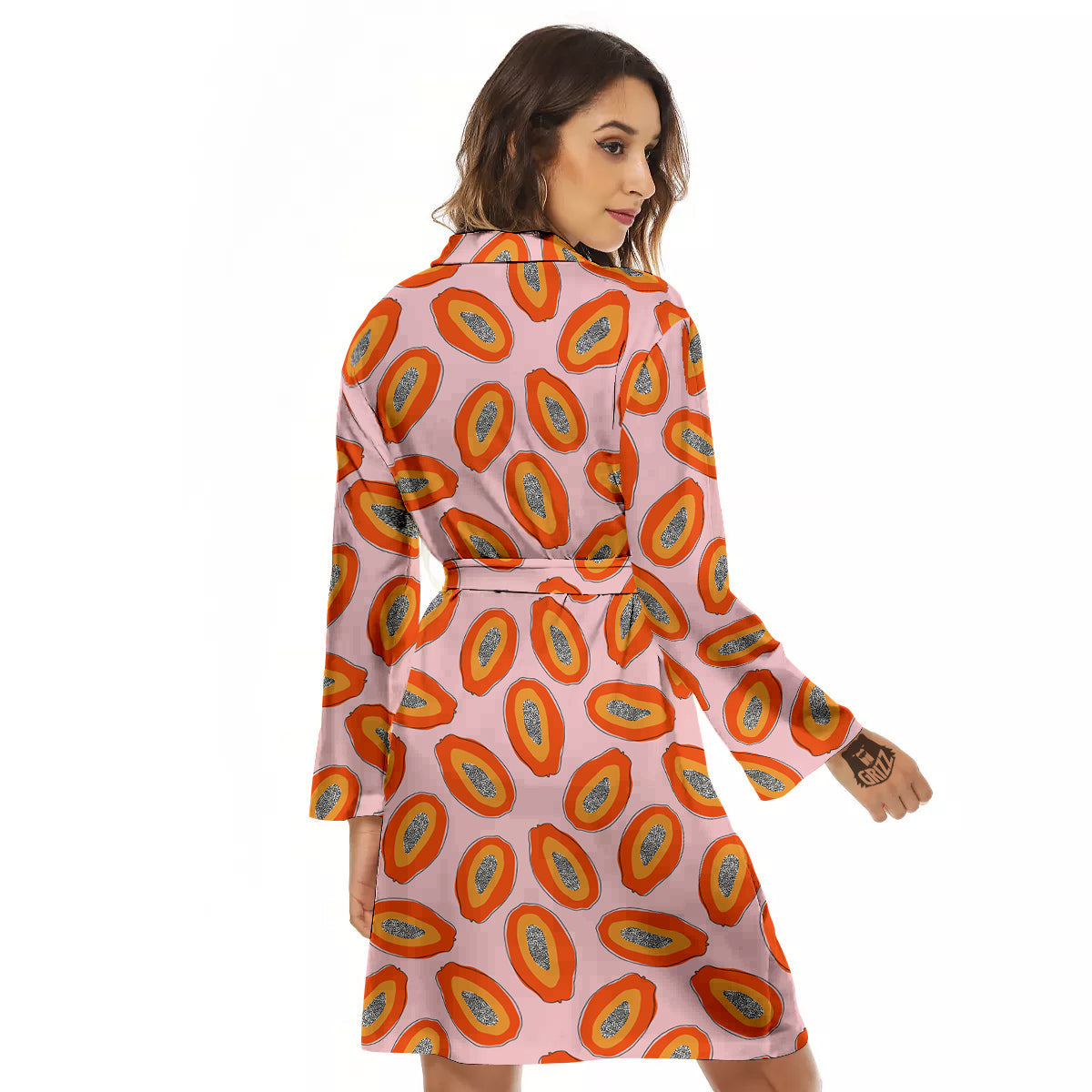 Papaya Cute Print Pattern Women's Robe-grizzshop
